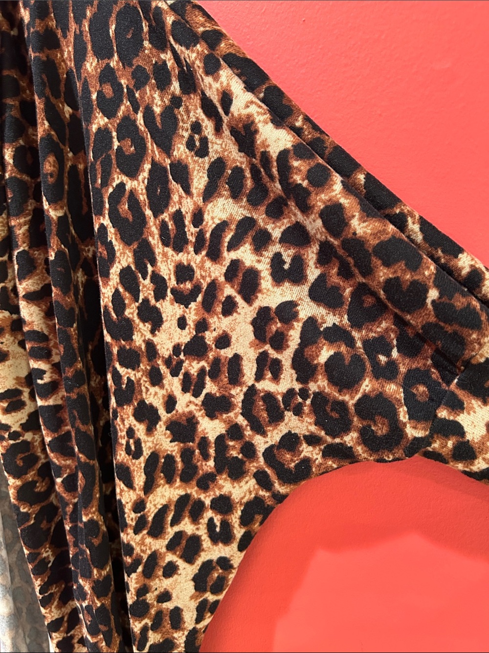 Ashro Leopard Print Open Front Robe - Brown/Black - Picture 4 of 5